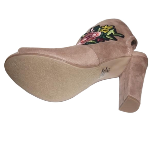 Blush Suede Peep Toe Heel - Picture 4 of 4